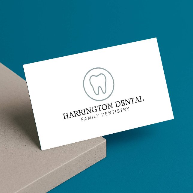Carte De Visite Mini classique dentiste dentiste logo Mint blanc (Créateur téléchargé)