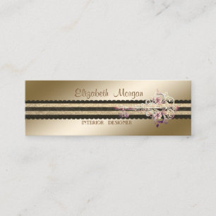 Carte De Visite Mini Clé florale élégante professionnelle stylée
