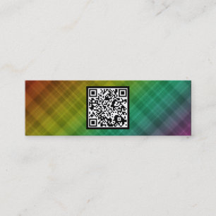 Carte De Visite Mini code du plaid QR d'arc-en-ciel