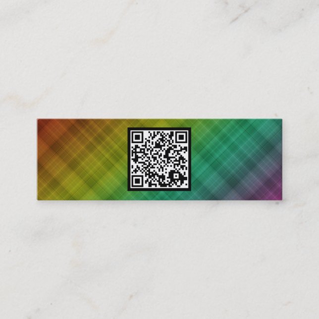 Carte De Visite Mini code du plaid QR d'arc-en-ciel (Devant)