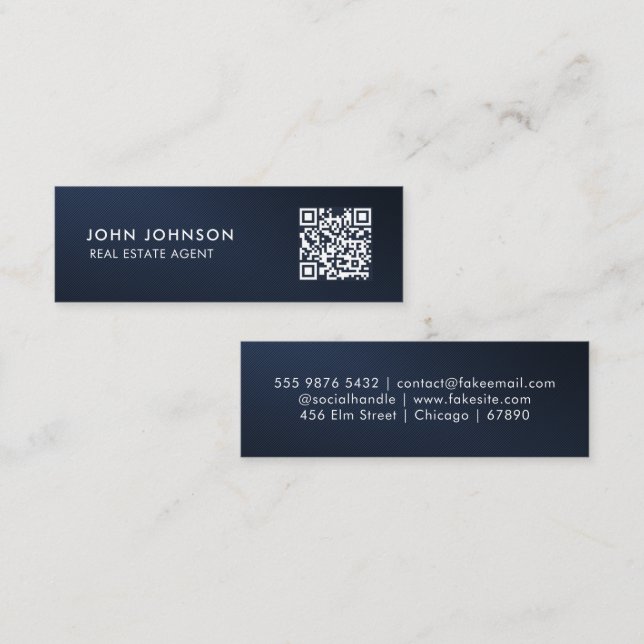 Carte de visite mini Code QR (Devant / Derrière)