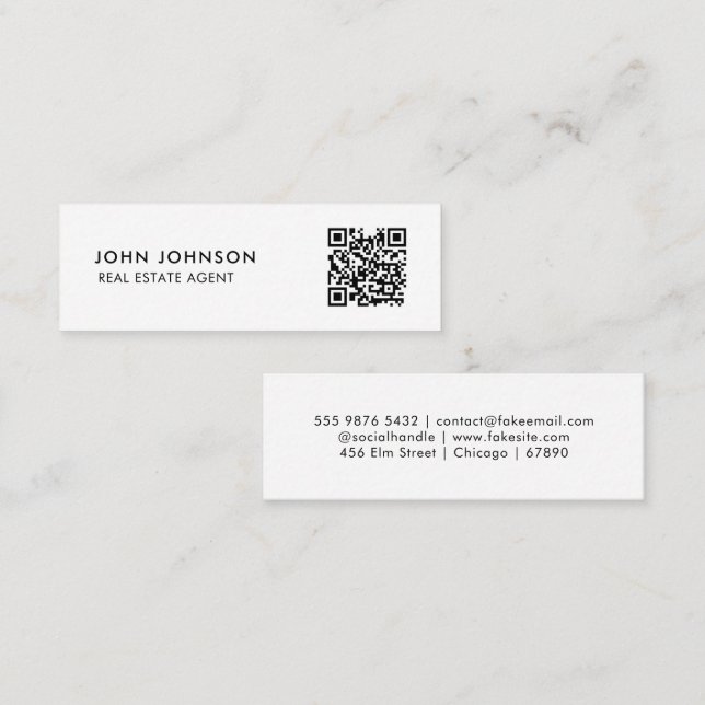 Carte de visite mini Code QR (Devant / Derrière)