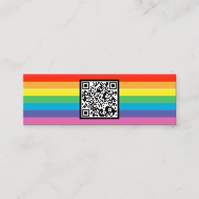 Carte De Visite Mini code QR à rayures arc-en-ciel (Devant)