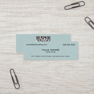 Carte De Visite Mini Code QR bleu moderne