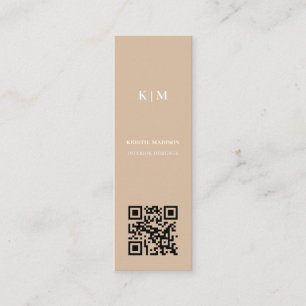 Carte De Visite Mini Code Qr Concepteur intérieur minimal tendance