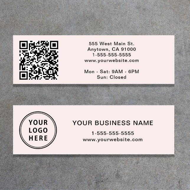 Carte De Visite Mini Code QR de logo moderne rose (Créateur téléchargé)