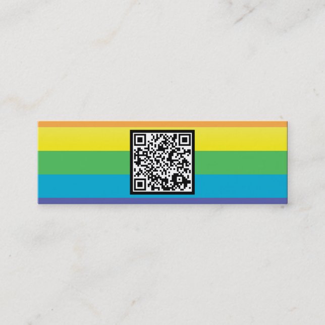 Carte De Visite Mini code QR des bandes arc-en-ciel (Devant)