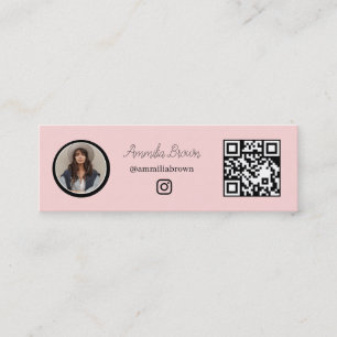 Carte De Visite Mini Code QR Instagram rose   Lien de suivi sur les rés