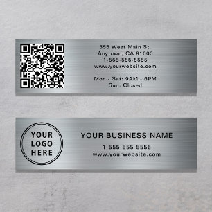 Carte De Visite Mini Code QR Logo Moderne Argenté