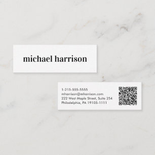 Carte De Visite Mini Code QR moderne minimal