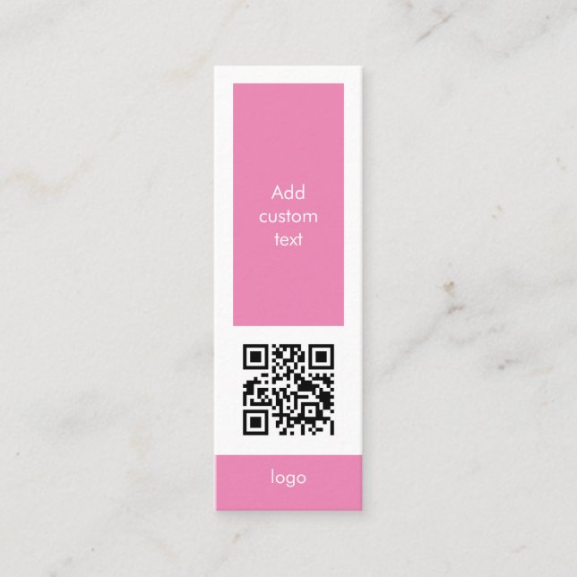 Carte De Visite Mini code qr personnalisé affaires simple rose signet c (Devant)