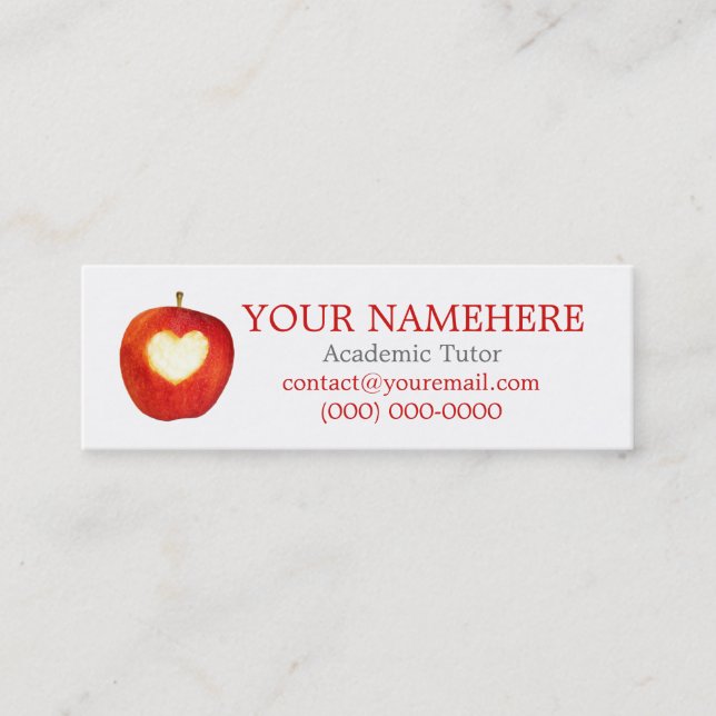 Carte De Visite Mini Coeur dans Apple Skinny (Devant)