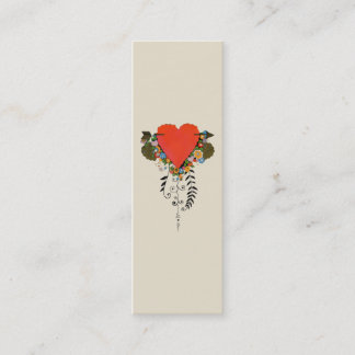 Carte De Visite Mini coeur de 30s Valentine en rouge