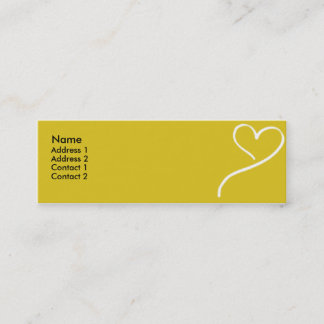 Carte De Visite Mini Coeur jaune - maigre