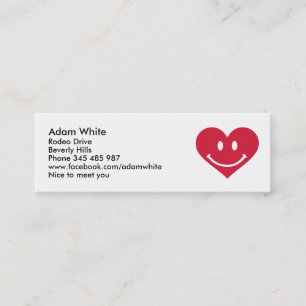 Carte De Visite Mini Coeur rouge heureux