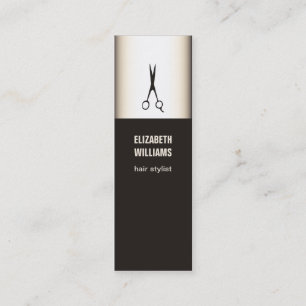 Carte De Visite Mini Coiffeur foncé chic moderne de ciseaux