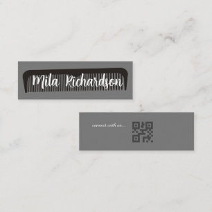 Carte De Visite Mini Coiffeurs minimaux gris modernes