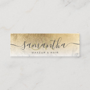 Carte De Visite Mini Coiffure de maquillage en marbre foncé chic et mo