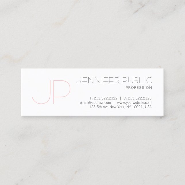 Carte De Visite Mini Conception de luxe professionnelle minimale de mon (Devant)