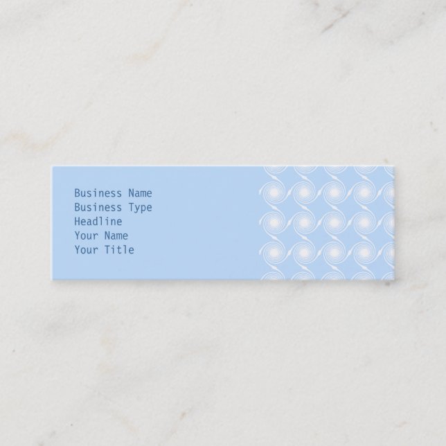 Carte De Visite Mini Conception en spirale bleu-clair et blanche de (Devant)