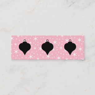 Carte De Visite Mini Conception rose et noire et blanche de Noël