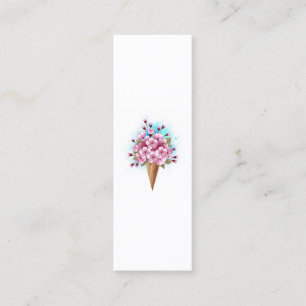 Carte De Visite Mini Cône rose Sakura crème glacée gaufre