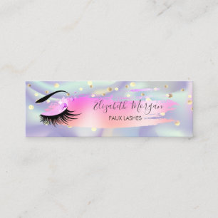 Carte De Visite Mini Confettis Modernes, Coup de Pinceau, Cils Holograp