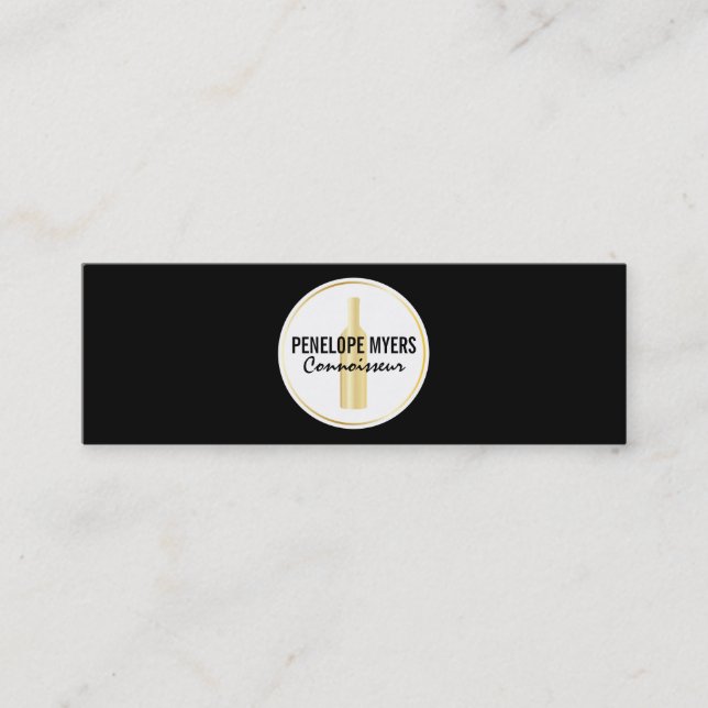 Carte De Visite Mini Connaisseur | Bouteille d'or (Devant)