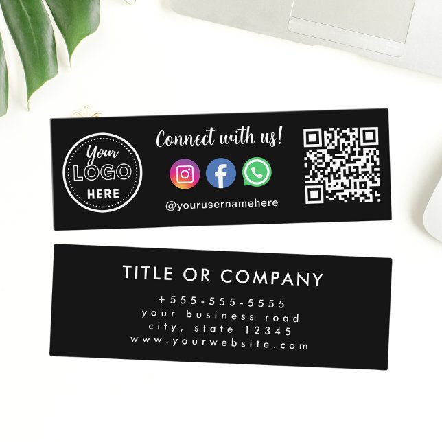 Carte De Visite Mini Connectez-Vous Avec Instagram Facebook Whatsapp Lo (Créateur téléchargé)