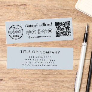 Carte De Visite Mini Connectez-Vous Avec Nous Code Qr Logo Branché Des 