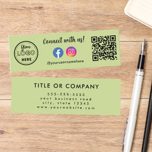 Carte De Visite Mini Connectez-vous avec nous Qr Code Instagram Faceboo