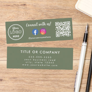 Carte De Visite Mini Connectez-vous avec nous Qr Code Instagram Faceboo