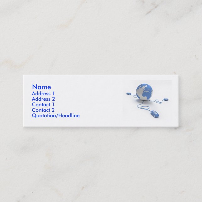 Carte De Visite Mini Connexion du monde (Devant)