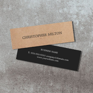 Carte De Visite Mini Consultant en matière blanc noir élégant modern