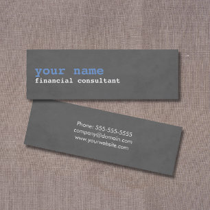 Carte De Visite Mini Consultant en matière moderne simple de gris de
