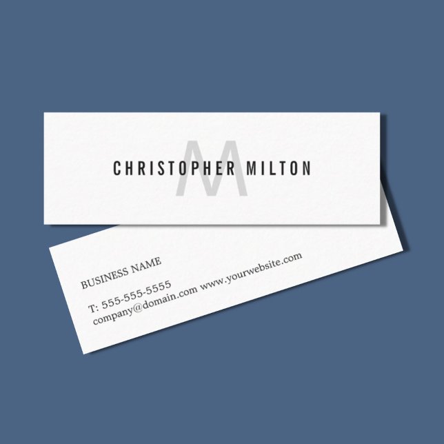 Carte De Visite Mini Consultant minimaliste en gris clair blanc (Créateur téléchargé)