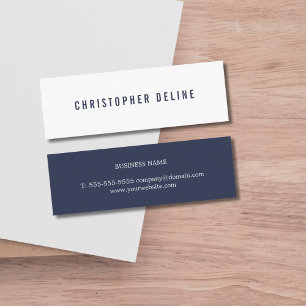 Carte De Visite Mini Consultant minimaliste professionnel en bleu foncé