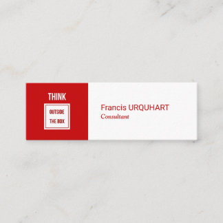 Carte De Visite Mini Consultant Red White Modern Professionnel