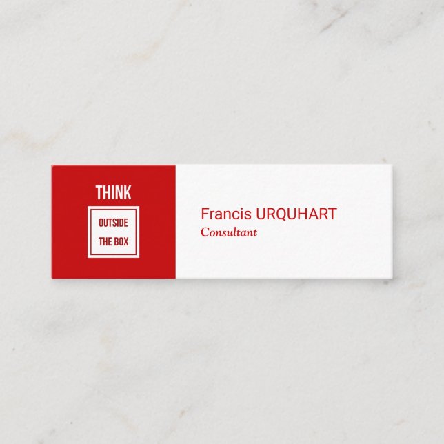 Carte De Visite Mini Consultant Red White Modern Professionnel (Devant)