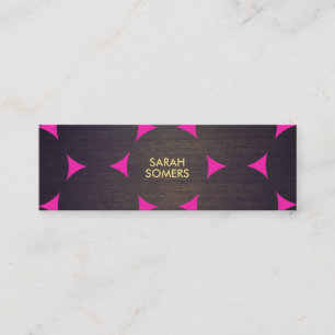 Carte De Visite Mini Cool, bois moderne et cercles roses Motif