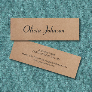Carte De Visite Mini Cool Elegant Kraft Papier Écriture Consultant