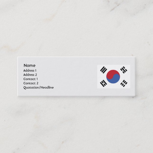 Carte De Visite Mini Corée du Sud - Skinny (Devant)