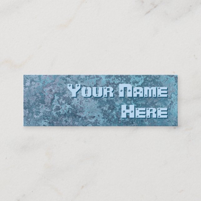 Carte De Visite Mini Corrosion du texte de côté de l'impression bleue (Devant)