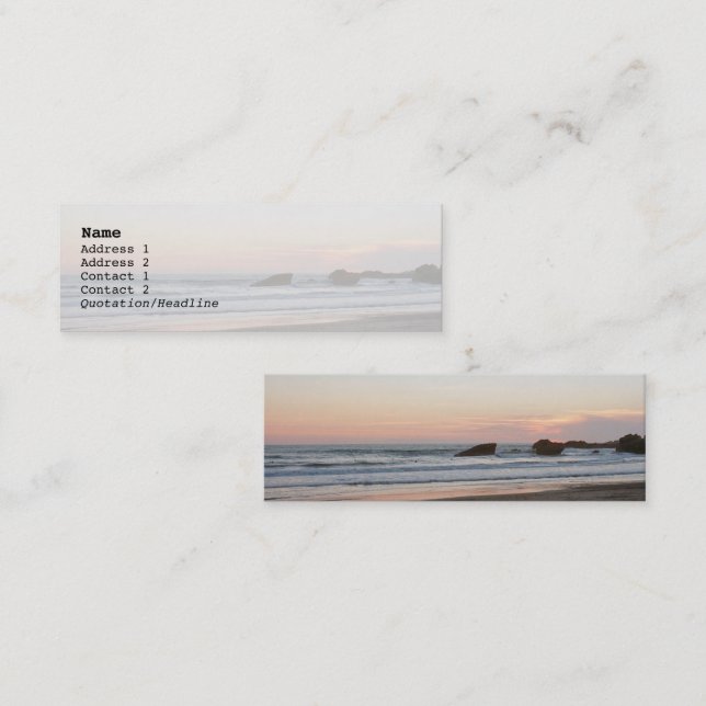 Carte De Visite Mini coucher du soleil, la Grande Plage (Devant / Derrière)