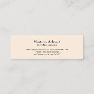 Carte De Visite Mini Couleur ivoire moderne professionnel simple