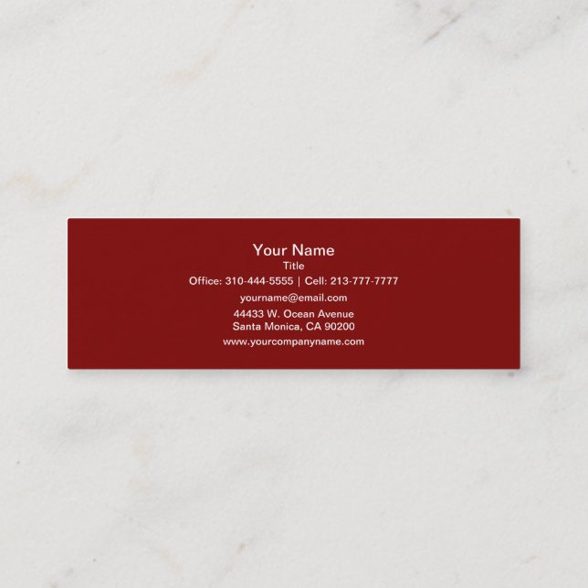 Carte De Visite Mini Couleur solide Maroon (Dos)