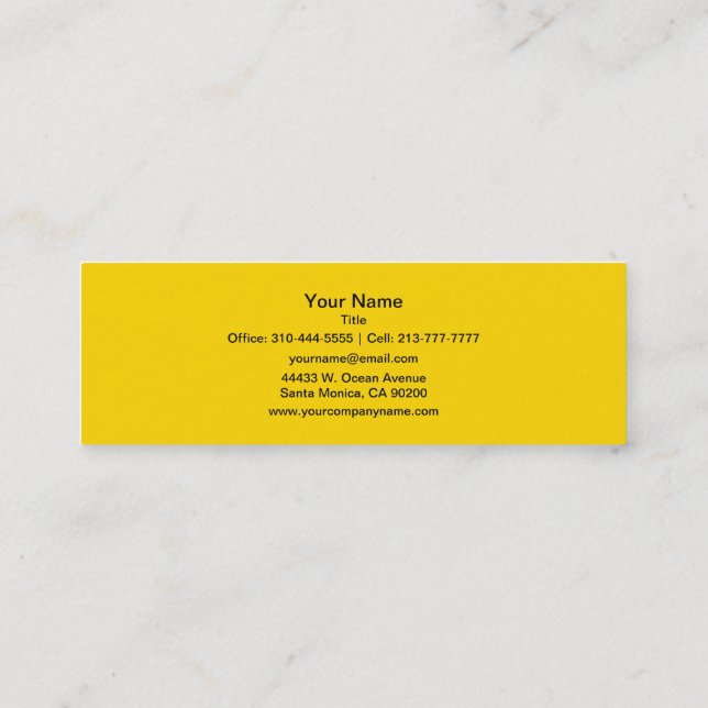 Carte De Visite Mini Couleur uni jaune du bus scolaire (Dos)