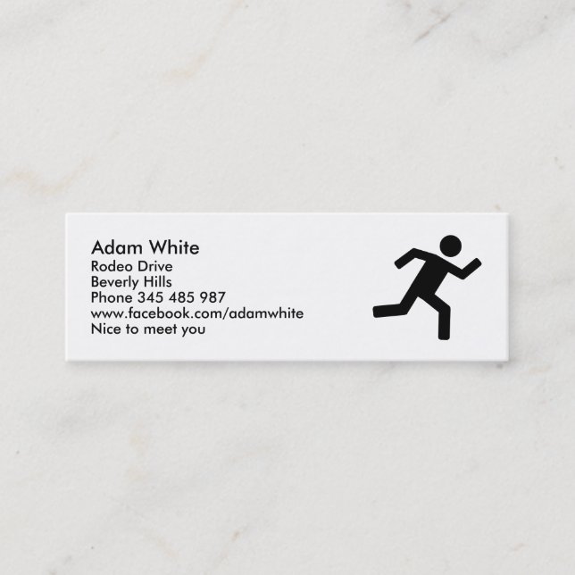 Carte De Visite Mini Coureur - courant (Devant)