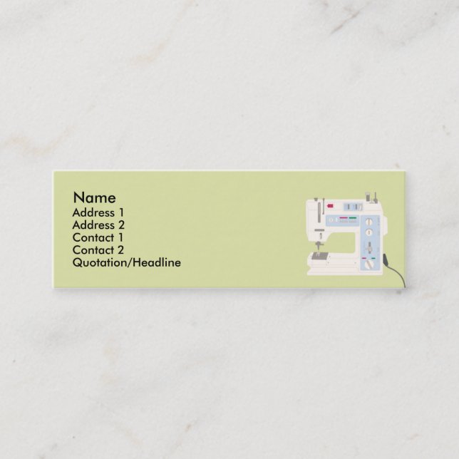 Carte De Visite Mini Couture - maigre (Devant)