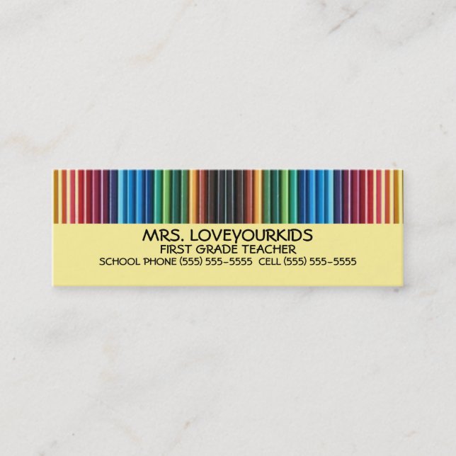 Carte De Visite Mini Crayons colorés (Devant)